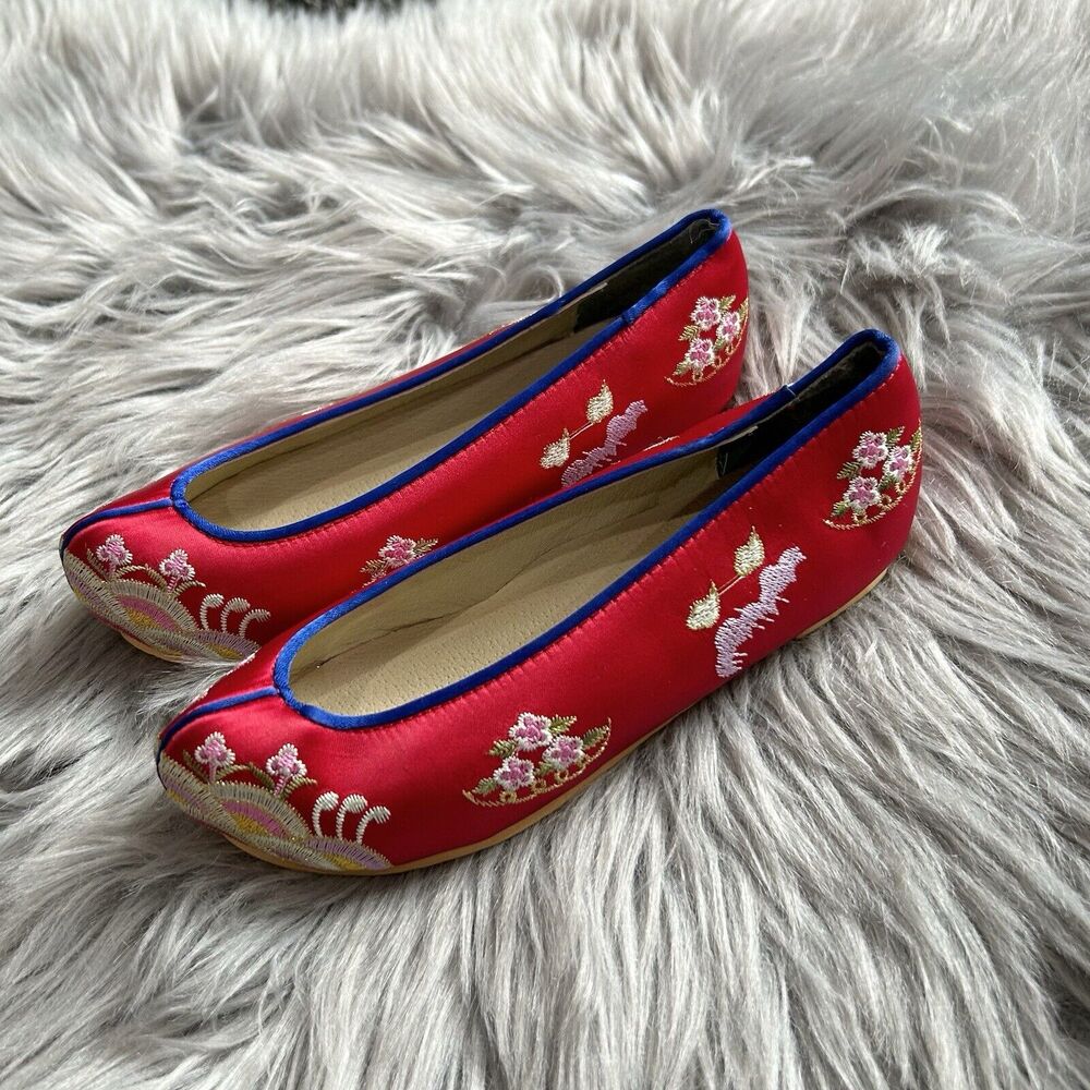 Girls Flower Shoes Hanbok Korean Traditional Party 170mm (US 10.5)